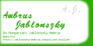 ambrus jablonszky business card